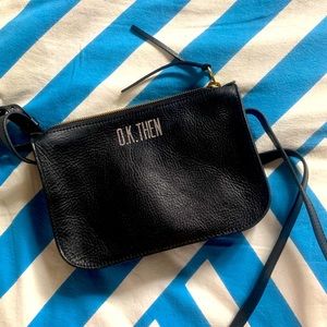 Madewell Simple Black Leather Crossbody Bag